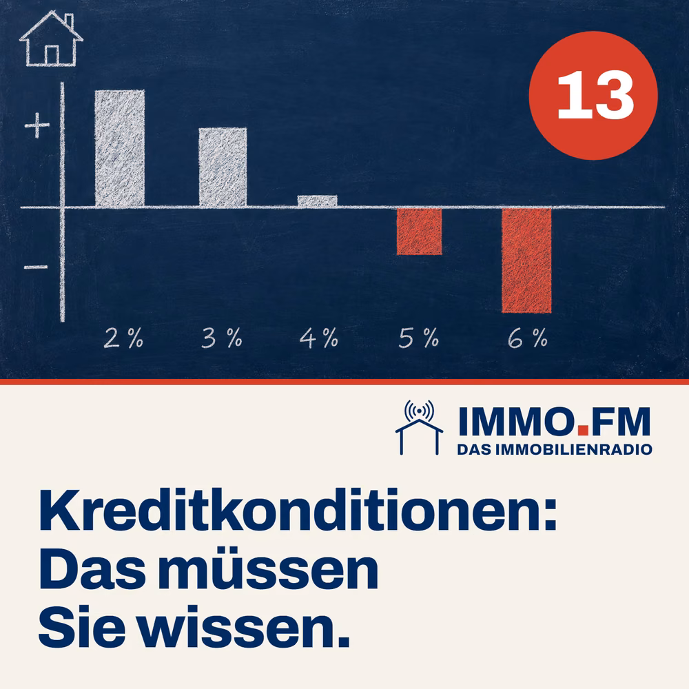 Cover der Folge 13 von IMMO.FM: Kreditkonditionen – Das ist wichtig.