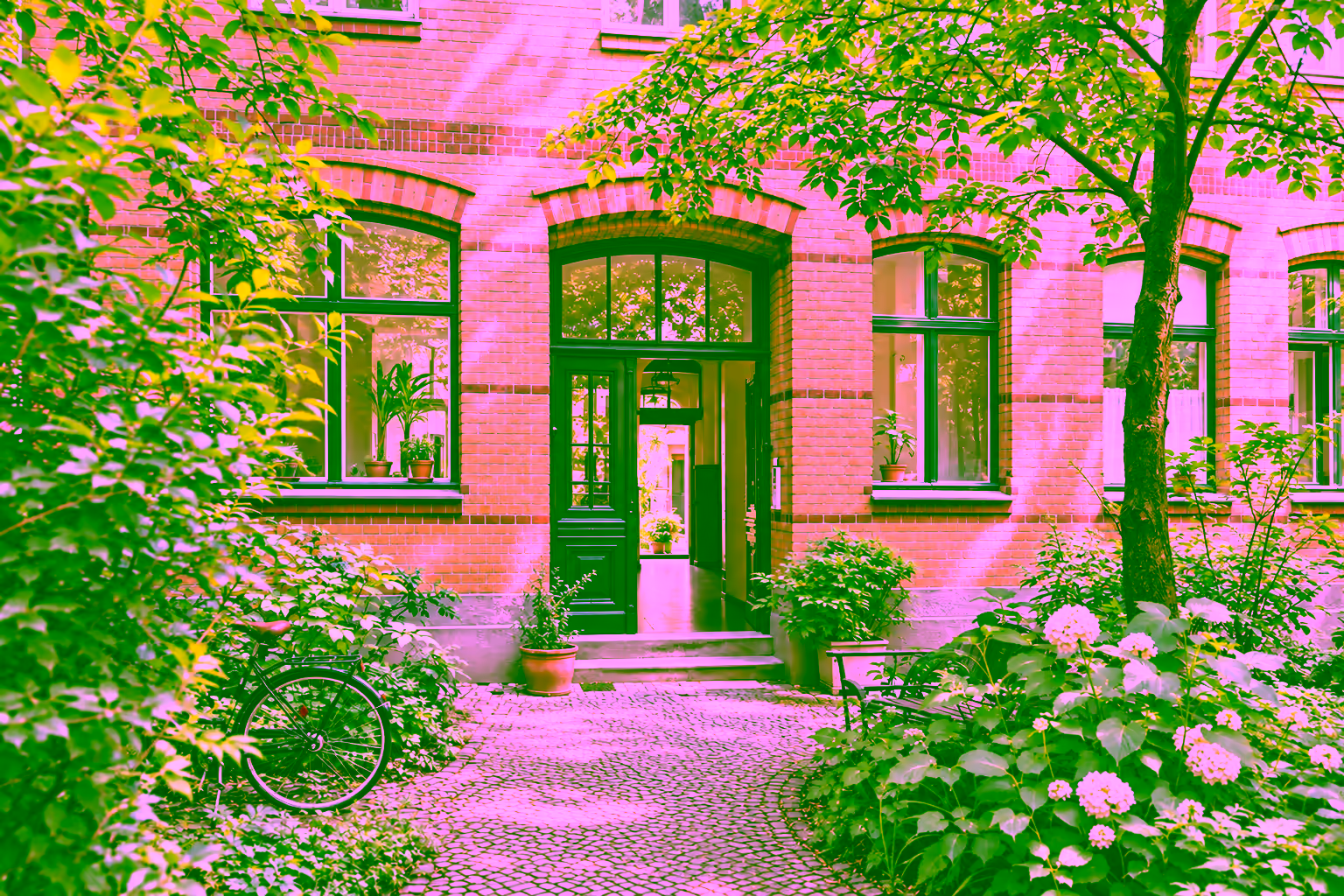 Beispielmotiv: Berliner Altbauhinterhof bei Tageslicht.